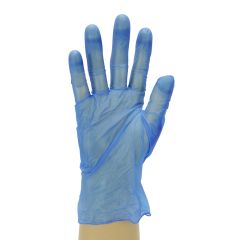 Lightly Powdered Blue Vinyl Gloves