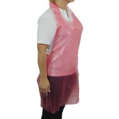 Premium Polythene Aprons in a Dispenser Pack ‑ Red