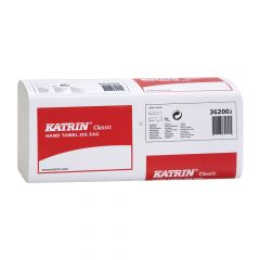 Katrin Classic 1ply Zig Zag V Fold Hand Towels ‑ Case of 4000