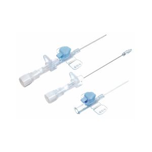Safety Ported Cannula with Wings ‑ Blue, 22G x 25mm