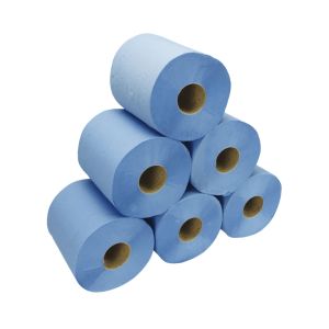 Fine Touch PCF150B 2ply Blue Centre Feed Roll (170mm x 150m)