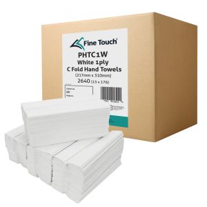 Fine Touch White 1ply C Fold Hand Towels