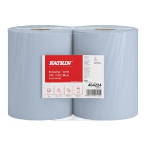 Katrin 464224 3ply XXL Blue Laminated Rolls ‑ Case of 2