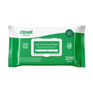 Clinell Universal Sanitising Wipes Flowrap Pack ‑ 200 Wipes