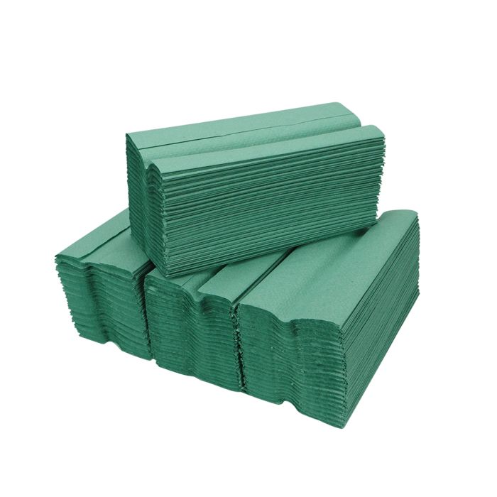 1ply Green C Fold Hand Towels | Brosch Direct