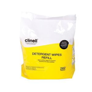Clinell Detergent Wipes ‑ Bucket Dispenser Refill Pack 260 Wipes