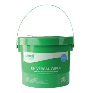 Clinell Universal Sanitising Wipes Bucket 225 Wipes
