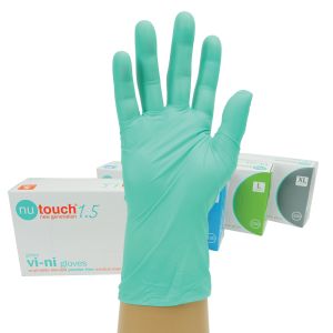Nutouch Powder Free Green Vi‑ni Gloves