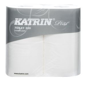 Katrin 105033 Plus 2ply White Easy Flush Toilet Rolls ‑ Case of 20