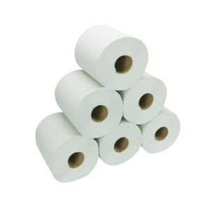 Essentials 2ply White Embossed Centre Feed Rolls ‑ Case of 6