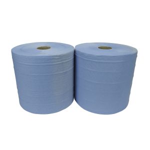 Essentials 2ply Blue Jumbo Wiping Rolls ‑ Case of 2