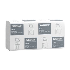 Katrin 61624 Plus 2ply White Easy Flush Z Fold Hand Towels (Narrow Fold)