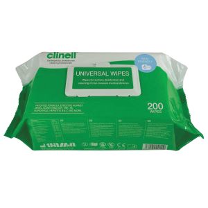Clinell Universal Sanitising Wipes Flowrap Pack ‑ 200 Wipes