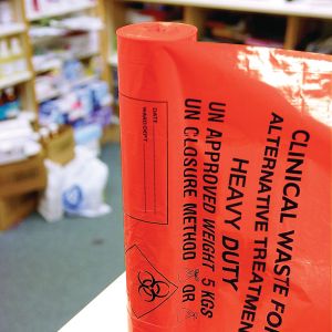 Orange Clinical Waste Sacks on a Roll ‑ Heavy Duty x 100 sacks