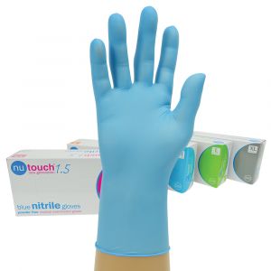 Nutouch Powder Free Blue Nitrile Gloves