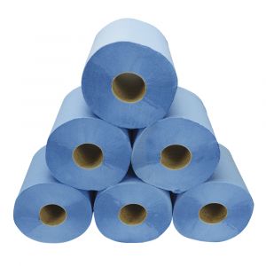 Blue 2ply Centre Feed Rolls 130m