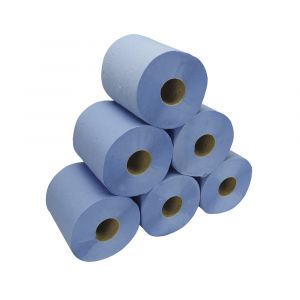 Blue 2ply Centre Feed Rolls 150m