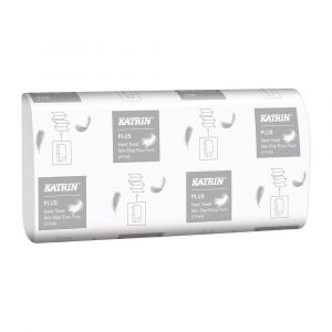 Katrin 61624 Plus 2 Ply White Easy Flush M2 Z Fold Hand Towels (Narrow Fold)