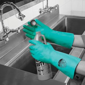Nitri‑Tech III Green Flock Lined Nitrile Synthetic Rubber Glove